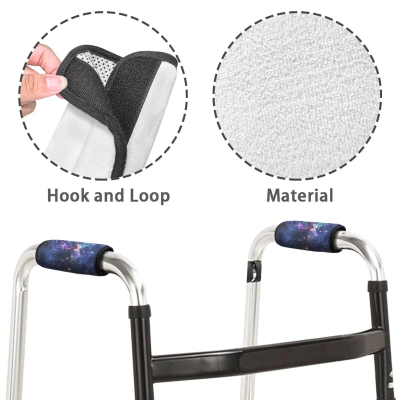Hechitok Butterfly Galaxy Walker Grips Soft Padded Hand Covers, Non-Slip