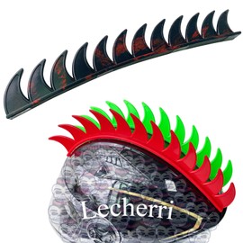 Lecherri Silicone Mohawk for Helmet Decoration Hawk Accessories 1PC for Motorcycle Bicycle Ski Reusable Design Black Mixed Red Color(Helmet Not Included)