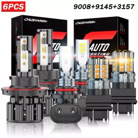 CHUSYYRAY For Ford F250 F350 F450 F550 Super Duty 2005-2018 LED Headlight + Fog+Turn Bulbs