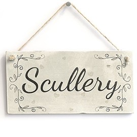 Scullery Handmade French Country Decor Wood Sign/Plaque for Kitchen/Utility