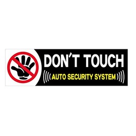 DON'T TOUCH/AUTO SECURITY SYSTEM, Highly Conspicuous, Convenient Security Sticker (SSC), Perfect for Prevention of Vehicle Vandalism, Theft, Prank, 1.2 x 3.9 inches (30 x 100 mm), A-Type qb600028a01n0