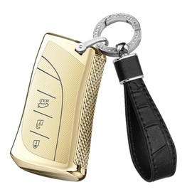 TECART Smart Car Key Holder PC Key Case for Lexus UX200 UX250H US200 US260H ES200 ES350 LC500 LS500 LS500h UX ES GS Key Fob Key Protection Case 3 Buttons Gold