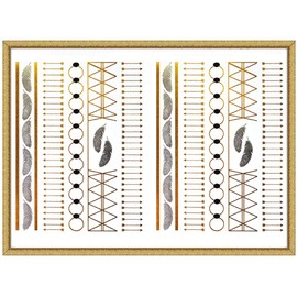 (600+ Designs, All Orders in One Box) Hair and Body Metallic Temporary Tattoos, Metallic Henna Tattoo (1 SHEET, SM2706-105)