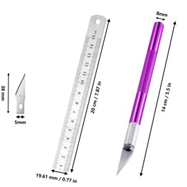 Exacto Knife Set Professional Craft Knife Set with Extra Blades and Stainless Steel Ruler for Precise Cutting Great for Cutting Vinyl, Paper and Diamond Paintings