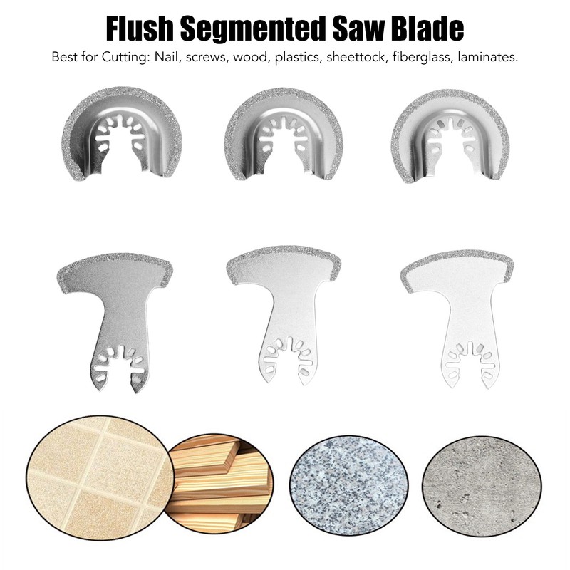 6PCS Diamond Segment Oscillating Blades Woodworking Carbide Multifunctional Saw Blade