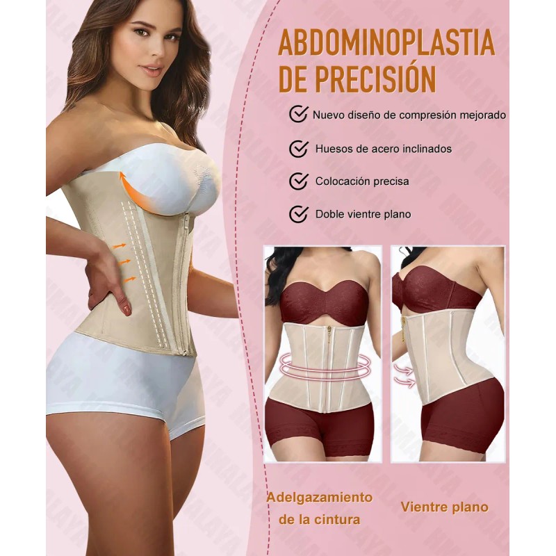 Faja Colombiana Doble Cierre Reloj De Arena Cinturilla Látex