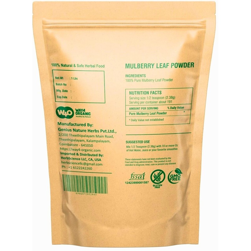 Mulberry Leaf Powder - Mulberry Leaf Extract - All-Natural Raw