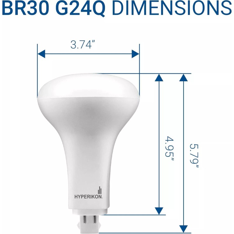Hyperikon G24Q LED 13W BR30 Bulb 4000K Daylight Glow, Ballast
