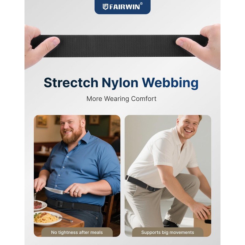 FAIRWIN Ratchet Belt Men - Tactical Stretch Nylon Web Work