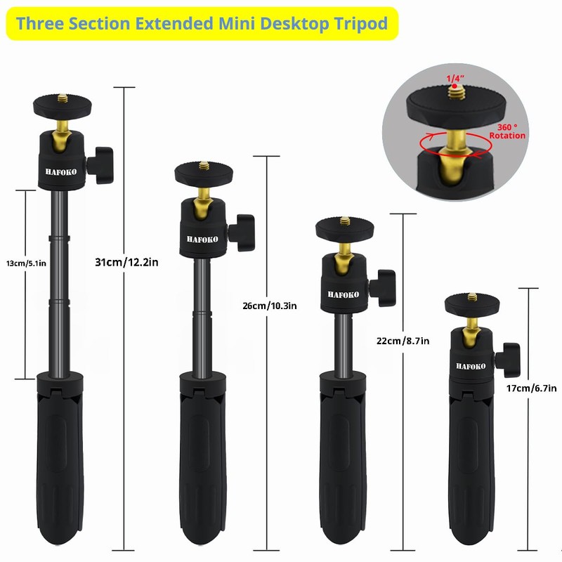 HAFOKO MT-08 Mini Camera Tripod Small Extendable Selfie Stick Smartphone