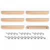 sourcing map Wood Pull Handles, 7.1" 6Pcs Wooden Drawer Unfinished