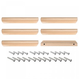 sourcing map Wood Pull Handles, 7.1" 6Pcs Wooden Drawer Unfinished Knobs Pulls for Kitchen Furniture Drawer Wardrobe Cupboard with Screws