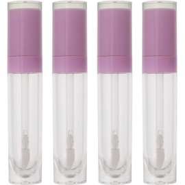 Tubos de Brillo Labial Vacíos 8ml de Plástico, 4 Piezas Color Púrpura, Formato Portátil y Ligero, para Viaje, Apto para Líquido Labial y Aceite