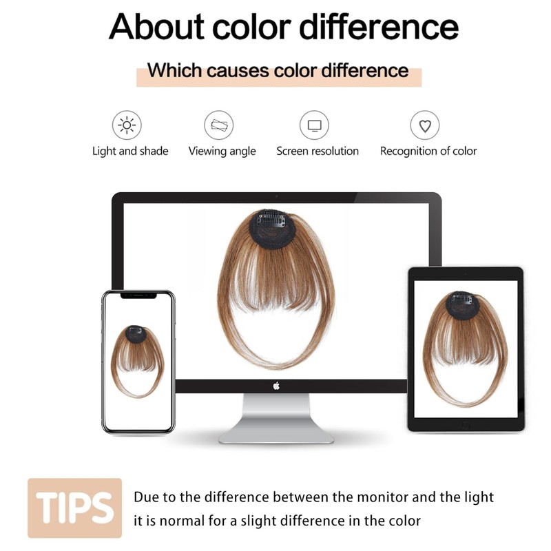 Clip in Bangs 100% Human Hair Wispy Bangs Hair Clip