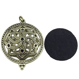 Bronze Jewelry Flower Round Pendant Essential Oils Perfume Diffuser Locket Pendant Necklace