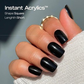 LUXXI Instant Acrylic Press-On Nails - Ultra Durable, 32 Nails in 16 Sizes, Includes Viral Nail Glue, Perfect Fit, 3+ Weeks Lasting - Flawless, Kit:_Noire