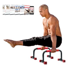 Rubberbanditz Parallettes Bars For Push Ups & Dip | Lightweight, Heavy Duty Non-Slip Parallel Bars Stand For Handstands, Calisthenics, Crossfit, Gymnastics, & Bodyweight Training Workouts (Lightweight)
