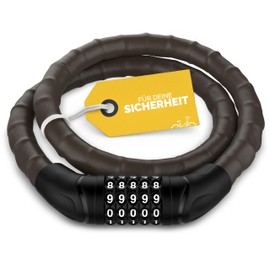 DANSI Armoured Bicycle Lock I Secure Theft Protection with 2 Keys I Bicycle Lock, Bike Lock, Bicycle Locks, E-Bike (Bicycle Lock with Number Combination, 20 x 1000 mm)
