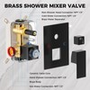 10" Matte Black Rainfall Shower Faucet Set with Rain Shower