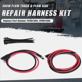HYD01684 HYD01690 Truck and Plow Side Power Ground Cable Fit for BOSS Plows,Snow Plow Harness Repair Kit Truck and Plow Side Repair Harness Replace BOSS snowplows