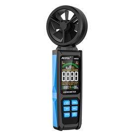 Handheld High Accuracy Anemometer Double Bearing 8-blade Fan Digital Anemometer LCD Backlit Color Display Wind Speed Meter Six Measurement Modes with Data Hold and Low Battery Indication Function