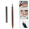 Ipetboom Wooden Handle Nail Art Brush Set Fine Tip Line
