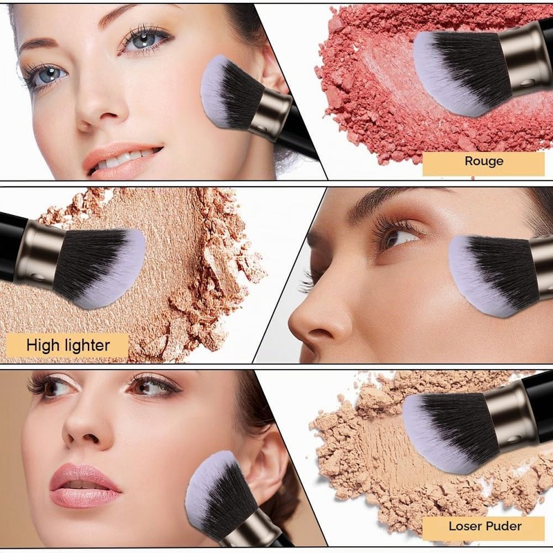 AOOTE Retractable Kabuki Makeup Brush, Pack of 2 Portable Travel