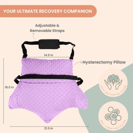MOYOAMA Hysterectomy Pillow Post Surgery – Form-Fit Support Shield with Secure Straps, 2 Pockets, & Cozy Muff – After Hysterectomy Recovery Must-Haves, Post-Op C-Section Pillow Post Surgery Gifts