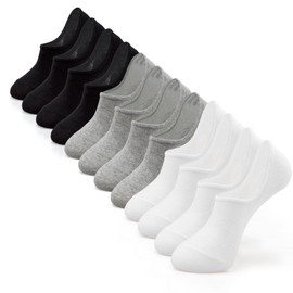 IDEGG No Show Socks Men Low Cut Ankle Short Socks for Men Casual Athletic Socks with Non Slip Grip (US, Numeric, 14, 15, Regular, Regular, Color B-6 Pairs-black+gray+white)