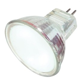 Satco S4125 35 Watt MR11 Halogen GZ4 Base 12 Volt Frosted FL 36 Beam Pattern No Harmful Ultraviolet Rays Light Bulb, With Lens