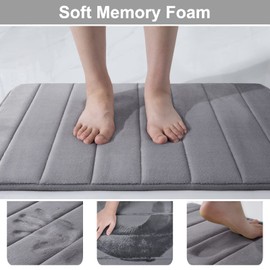Homaxy Memory Foam Bathroom Rug Absorbent Non-Slip Bath Mat Washable Bath Mat
