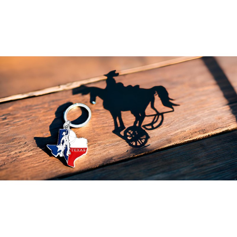 Lamatar1 Texas Souvenir Keychain Metalic (Texas Lone Star on State