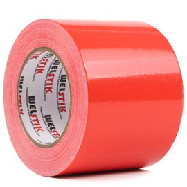 WELSTIK Heavy Duty Waterproof Duct Tape 4 Inch, Professional Grade Industrial Duct Tape for Repairs, DIY, Crafts, Indoor Outdoor Use, No Residue, Tear by Hand (3.77Inch X 45 Yards, Red)