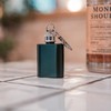 Mini Hip Flask Keyring • Black Silver Green • Stainless