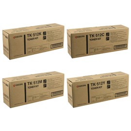 KYOCERA TK512 (TK-512) 4-Color Toner Cartridge Set for FS-C5020N, FS-C5030N