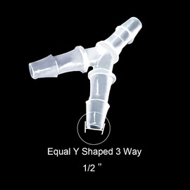ANPTGHT 1/2" Hose Barb Fitting Equal Barbed Y Shaped 3 Way plastic Tubing Joint Splicer Mender Adapter Union for Oxygen Tubing Pipe Household Fuel Gas Liquid Air (Pack of 4)