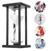 Hourglass Sand Timer,Black Wooden 30/45/60 Minute Sandglass Timer for Home,Desktop,Classroom
