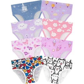 BliBliTaTa Girls' Underwear,Soft Cotton Tagless Panties for Toddlers' & Little Kids Comfort,Breathable Briefs in Sizes 18-24 Months,2T,3T,4T,5T,6T,7,8,10,12 Years Old,8-Pack Clouds-5