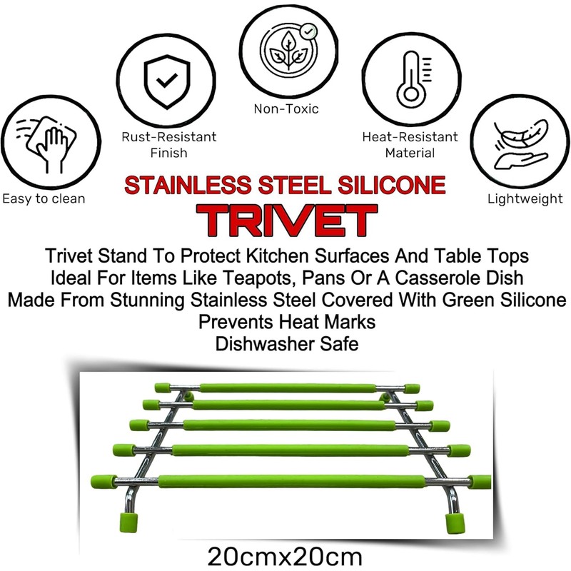 Pro Home Kitchen Trivet Stand Premium Worktop Saver Stainless Steel
