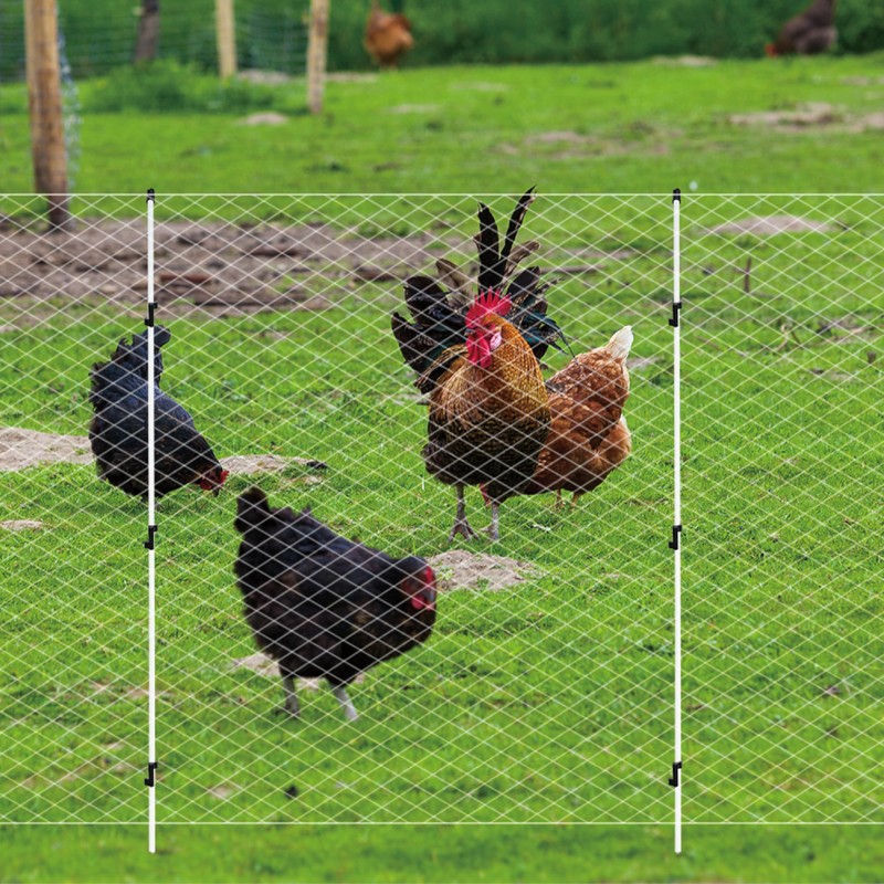 60'' Fiberglass Electric Fence Posts with Double Spikes for Animals,