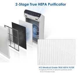 Flintar 115115 True HEPA Filter A, Made in TAIWAN, Compatible with Winix Air Purifier C535, C909, 5300, 6300, P300, H13 Grade True HEPA Replacement Filters (4 HEPA Filters)