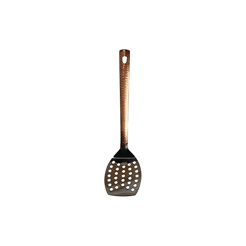 Carousel Home and Gifts 32cm Hammered Copper Metal Slotted Turner