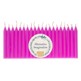 Set of 20 Pink, Unscented, 4 Inch Tall Chime Candles (Altar, Spell)
