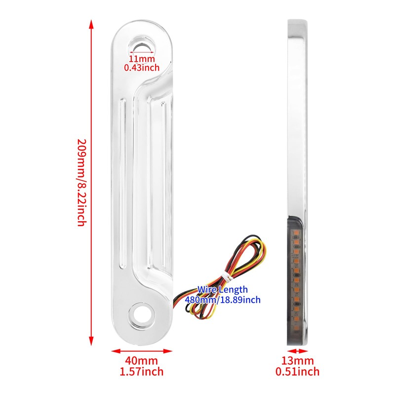 LED Flush Fork Turn Signal Brackets Running Light Fit for