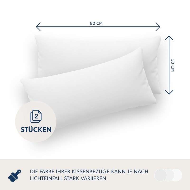Dreamzie Pillowcases, 50 x 80 cm (Set of 2), 100%