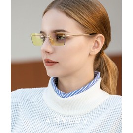 ANYLUV Frameless Blue Light Glasses Men Women, Lightweight Blue Light Blocking Glasses for Gaming,Computer Anti Eyestrain