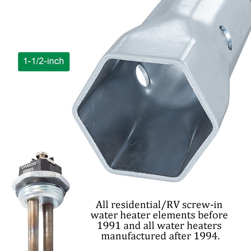 Upgraded RV Water Heater Element Wrench Socket, Dual Hex Wrench