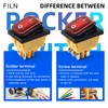 FILN 3pcs 15A KCD4 Waterproof Rocker Switch ON/Off Switch 4Pin