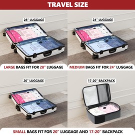 SUOCO Travel Vacuum Bags for Luggage with Portable Electric Pump, 8 Large Packing Seal Bags for Clothing Suitcase Backpack, Space Saver Compression Clothes Storage Bag