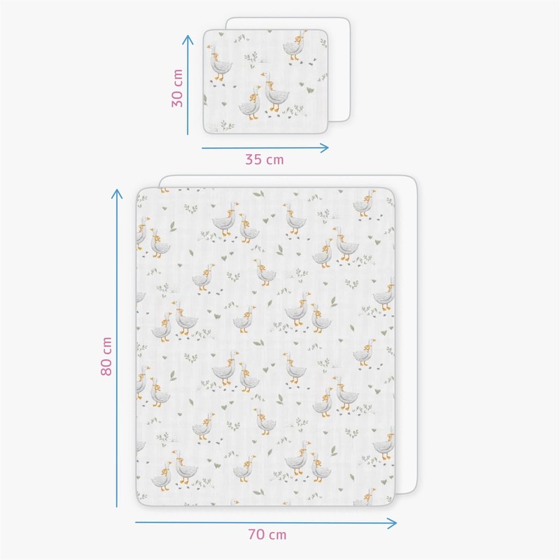 5 Piece Baby Bedding Duvet Pillow with Covers & Jersey